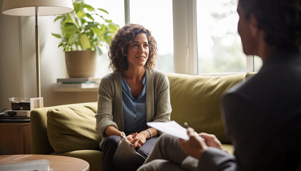 Psychotherapist working with a patient at Maplewood Treatment Solutions' dialectical behavioral therapy in Merchantville , NJ.